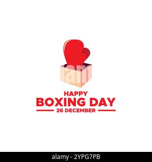 Boxing Day,  26 December.,Boxing Day Sale with red, Background, Banner, Poster or Flyer Design, Boxing Day,  26 December. Stock Vector