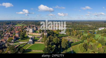 Aerial view of the Bad Bentheim castle and town in Lower Saxony, Germany Stock Photo