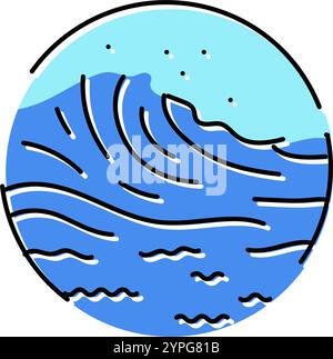 ocean waves tidal power color icon vector illustration Stock Vector ...