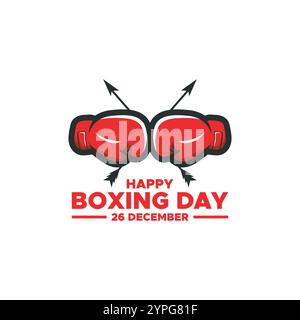 Boxing Day,  26 December.,Boxing Day Sale with red, Background, Banner, Poster or Flyer Design, Boxing Day,  26 December. Stock Vector
