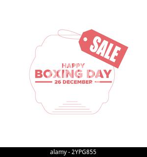 Boxing Day,  26 December.,Boxing Day Sale with red, Background, Banner, Poster or Flyer Design, Boxing Day,  26 December. Stock Vector