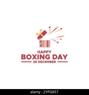 Boxing Day,  26 December.,Boxing Day Sale with red, Background, Banner, Poster or Flyer Design, Boxing Day,  26 December. Stock Vector