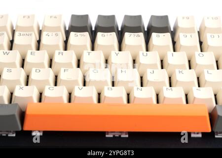 Close up of computer keyboard on white background Stock Photo