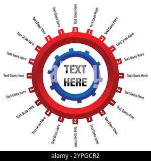Cogwheels - Infographic Design - Gear Icons surrounded with text Stock Vector
