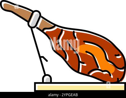 jamon iberico spanish cuisine color icon vector illustration Stock Vector