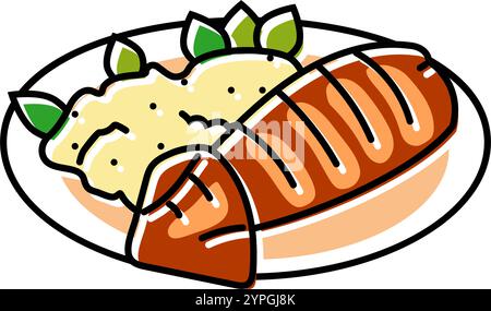 fish stew sea cuisine color icon vector illustration Stock Vector