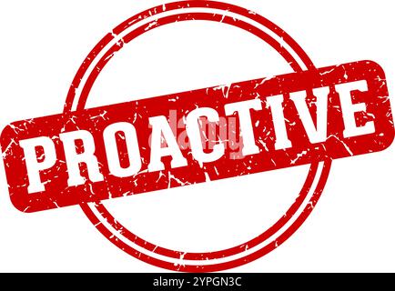 proactive round stamp isolated on transparent background. proactive ...