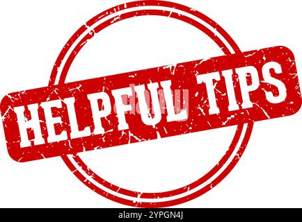helpful tips round stamp isolated on transparent background. helpful tips stamp Stock Vector