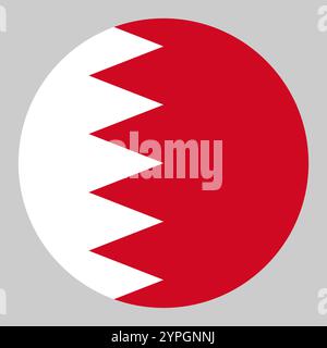 Bahrain flag, circle frame, round icon Stock Vector