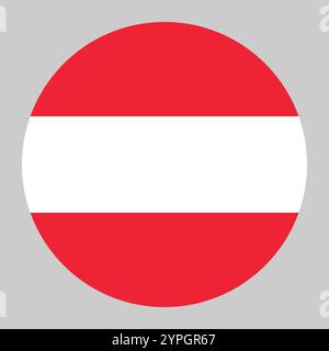 Austria flag, circle frame, round icon Stock Vector
