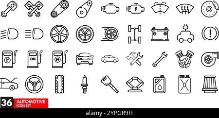 Automotive icon set,  Stock Vector