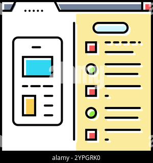 color accessibility ux ui design icon doodle illustration Stock Vector ...