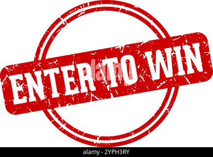enter to win round stamp isolated on transparent background. enter to win stamp Stock Vector