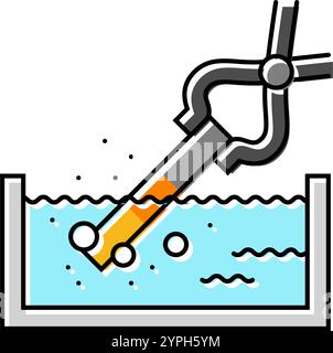 quenching blacksmith metal line icon vector illustration Stock Vector ...