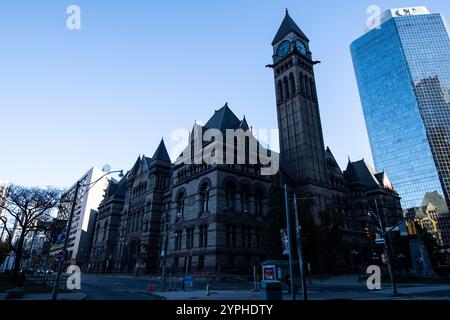 Old city hall on Queen Street West in downtown Toronto, Ontario, Canada Stock Photo