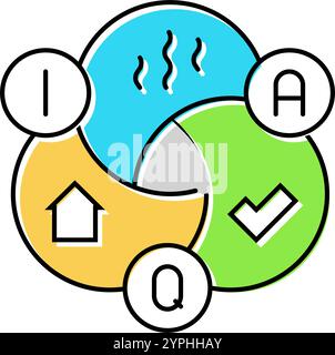 indoor air quality iaq color icon vector. indoor air quality iaq sign ...