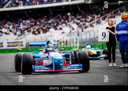 The 1997 Benetton B197 of Gerhard Berger and Jean Alesi on track with BOSS GP at ADAC Hockenheim Historic 2024. Stock Photo