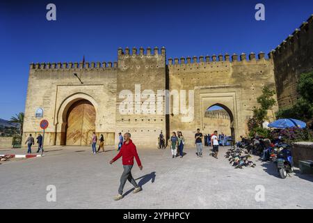 Bab Mahrouk, door in the wall, Fez, morocco Stock Photo