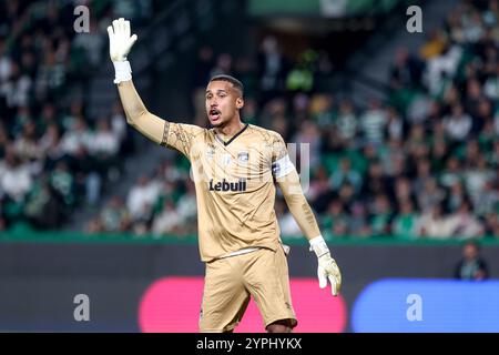 Portugal. 30th Nov, 2024. Gabriel Batista goalkeeper of Santa Clara during the Liga Portugal Betclic match between Sporting CP and CD Santa Clara at Estadio Jose de Alvalade on November 30th, 2024 in Lisbon, Portugal. Liga Portugal Betclic - Sporting CP vs CD Santa Clara (Valter Gouveia/SPP) Credit: SPP Sport Press Photo. /Alamy Live News Stock Photo