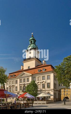 Town Hall at Town Hall Square or Rynek (Market Square) in Jelenia Góra, Lower Silesia region, Poland Stock Photo