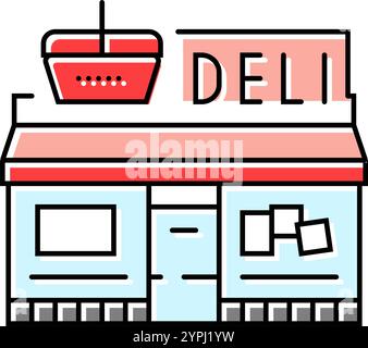 deli street food cafe color icon vector illustration Stock Vector Image ...