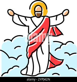 ascension of jesus feast catholic holiday color icon vector ...