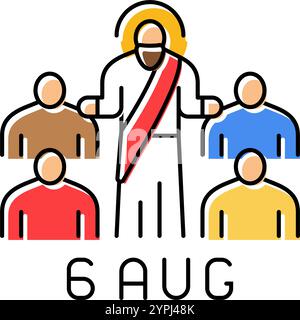 transfiguration of jesus feast catholic holiday line icon vector ...