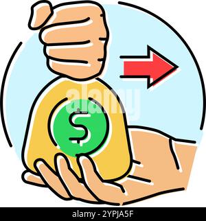 kickback money business cash line icon vector illustration Stock Vector ...