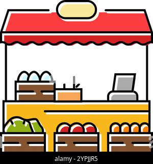 farmers market autumn color icon vector illustration Stock Vector Image ...