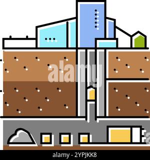 underground mining color icon vector illustration Stock Vector Image ...