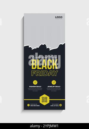 Black Friday Sale roll up banner or standee design Stock Vector