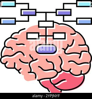 mind map brainstorm color icon vector illustration Stock Vector Image ...