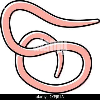 roundworm parasite color icon vector. roundworm parasite sign. isolated ...