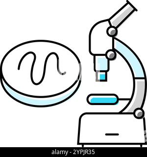 warning symbol worm parasite color icon vector. warning symbol worm ...