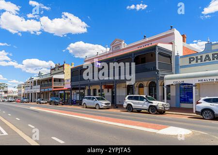 The Victoria Hotel and other significant heritage buildings along the Throssell Street precinct, Collie, Western Australia, Australia Stock Photo