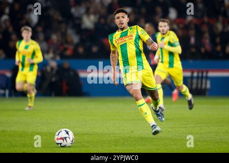 Paris, France. 30th Nov, 2024. Douglas Augusto of Nantes during the French championship Ligue 1 football match between Paris Saint-Germain (PSG) and FC Nantes on 30 November 2024 at Parc des Princes stadium in Paris, France - Photo Jean Catuffe/DPPI Credit: DPPI Media/Alamy Live News Stock Photo