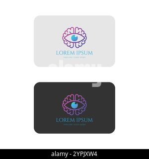 Simple Minimalist Modern Brain Eye Vision Logo Design Vector Stock Vector