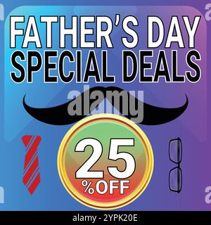 Father's Day Equipment and Special Deals 25 percent Off Stock Vector