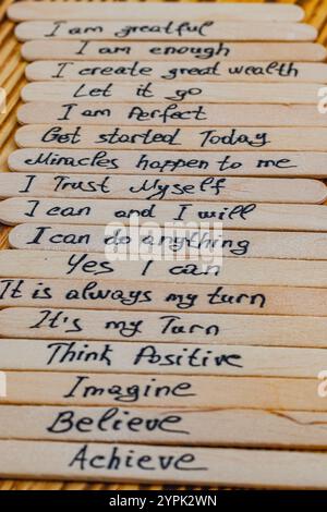I trust myself, positive thoughts to increase self esteem, improvement Stock Photo