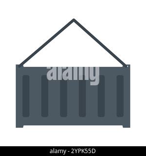 Container or cargo bin with vertical lines and a closed top. Storage and transport flat design. Ideal for logistics, shipping, and warehouse themes. Stock Vector