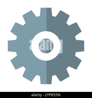 A sleek minimalist gear icon on a plain background, symbolizing technology, machinery, and industrial design. Ideal for tech, engineering Stock Vector