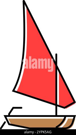ketch ancient ship color icon vector illustration Stock Vector Image ...