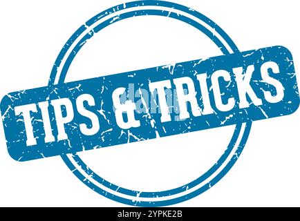 tips & tricks round stamp isolated on transparent background. tips & tricks stamp Stock Vector