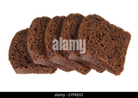 Sliced Rye bread isolated on white background Stock Photo