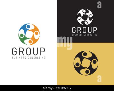 Harmony Network logo: Building Bonds for Success Stock Vector