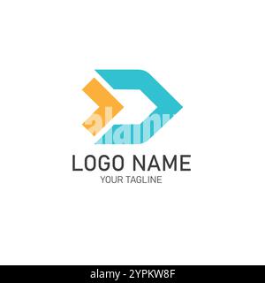Logo comprised of an abstract vector text utilizing the letter D Stock Vector