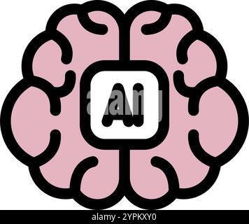 Artificial intelligence brain symbol - artificial intelligence icon. Stock Vector
