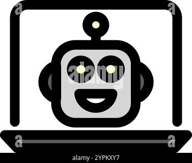 Artificial intelligence laptop symbol - artificial intelligence icon. Stock Vector