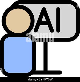 Teaching artificial intelligence - artificial intelligence icon. Stock Vector