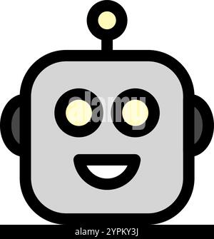 Robot symbol - artificial intelligence icon. Stock Vector